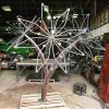 large metal abstract flower sculpture