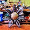 giant metal flower sculpture by Geyson